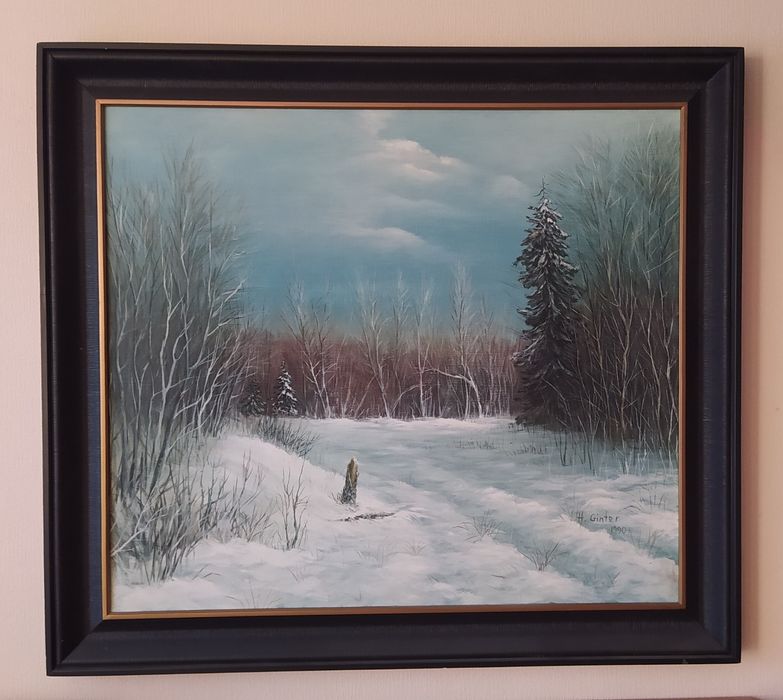 Duży obraz olejny na płótnie H.Ginter