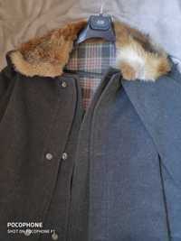 Capote/casaco/sobretudo com pele de raposa