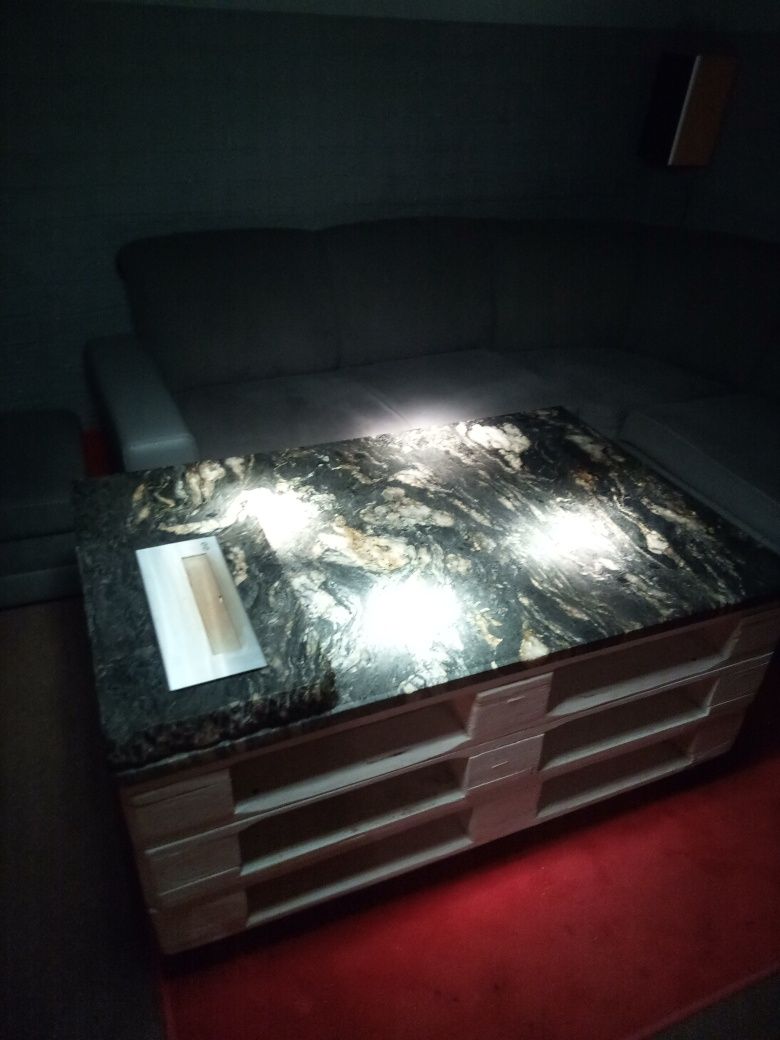 Ława, stolik w stylu loft blat granit palety