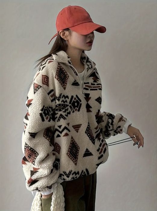 Нова Фліска шерпа в етнічному стилі кофта светр унісекс оверсайз