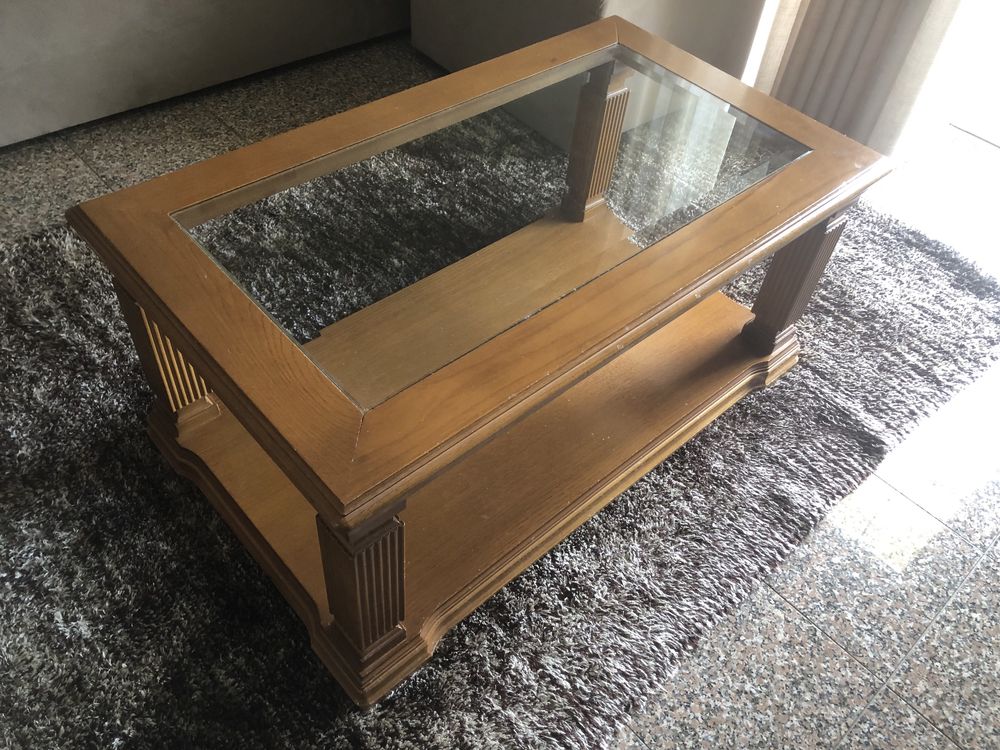 Mesa sala + espelho com luz