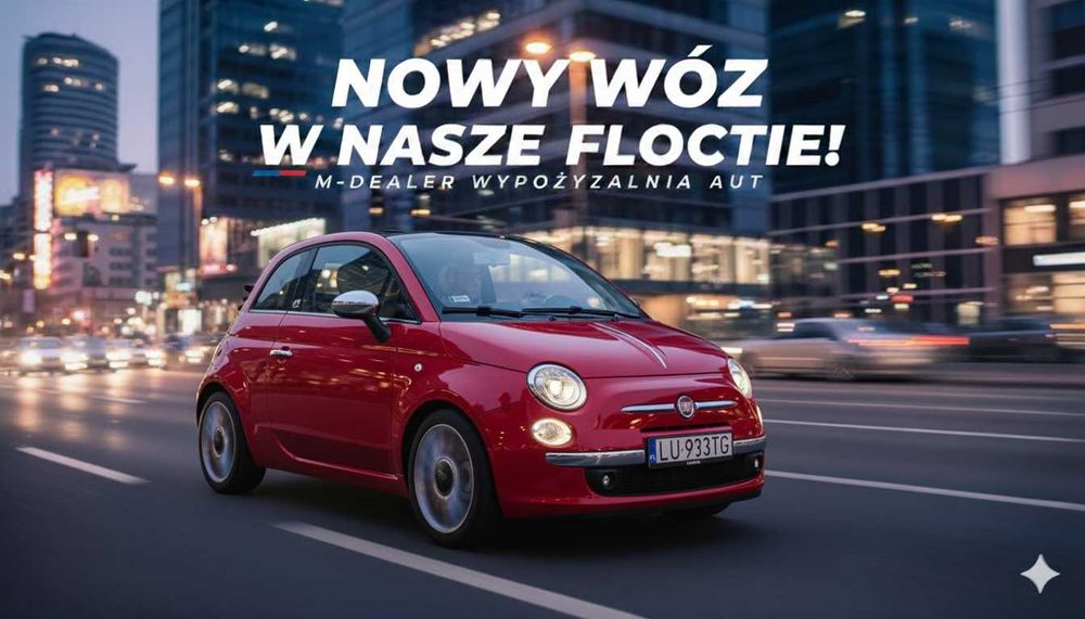 Wypożyczalnia wynajem Fiat 500c Cabrio ! Wypożycz kabriolet !