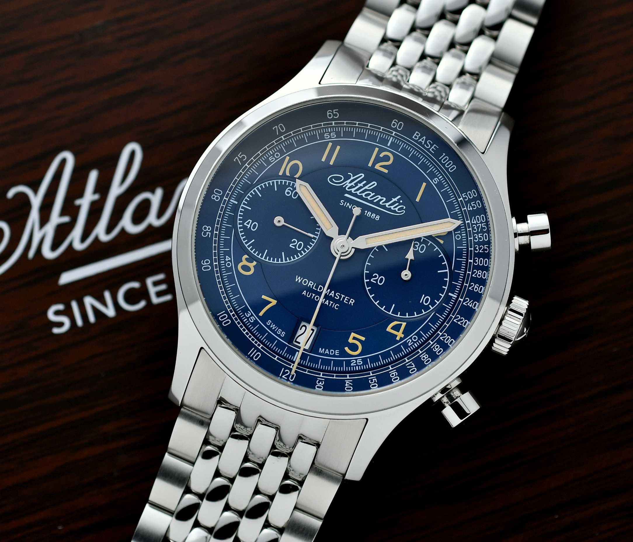 Zegarek Atlantic WorldMaster Chrono BiCompax Automatic - 42mm - Zestaw