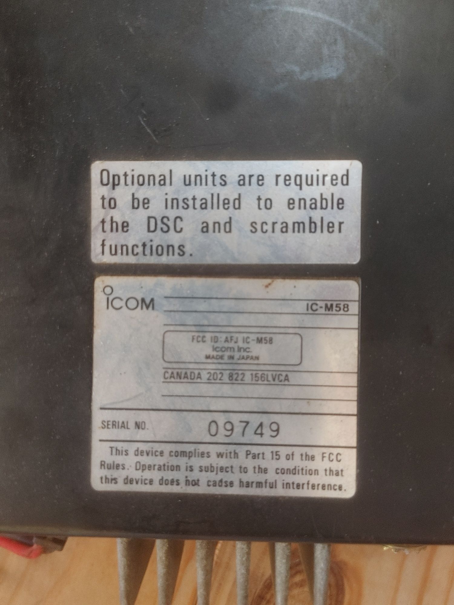 icom ic-m58 marine radio