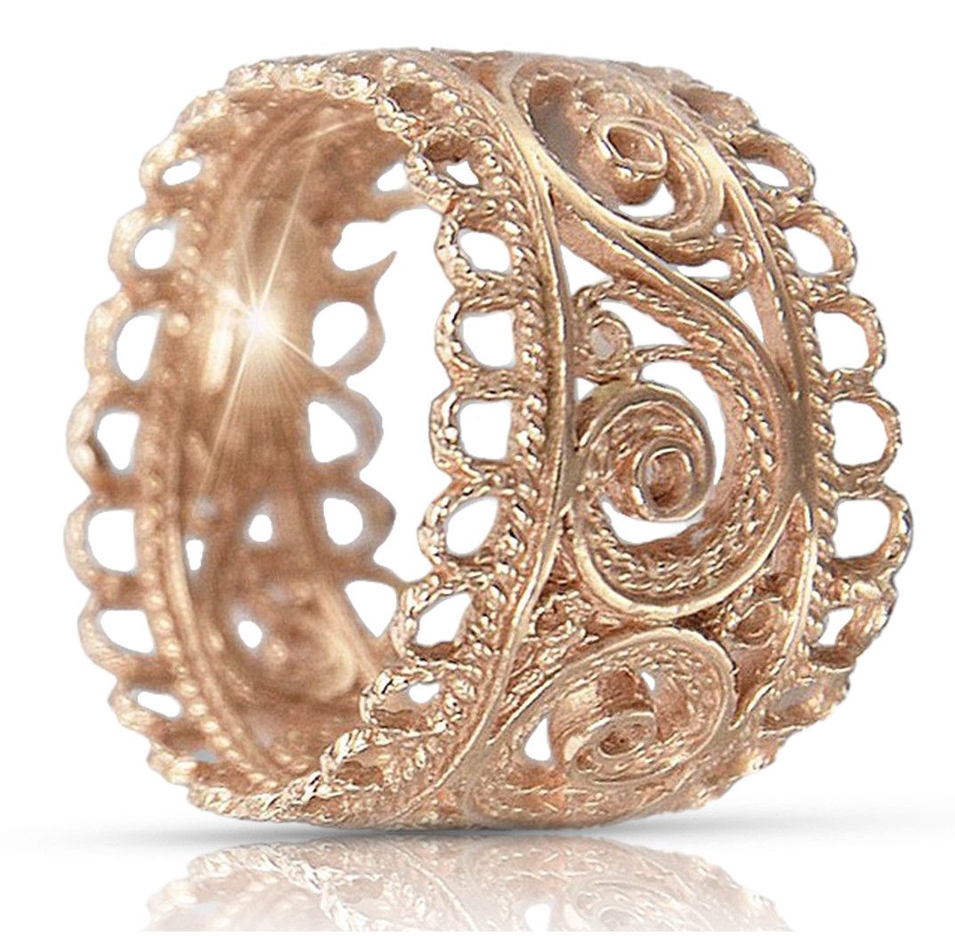 Pierścionek z różowego czerwonego złota 14k 585 Vintage vrn003 Warszaw