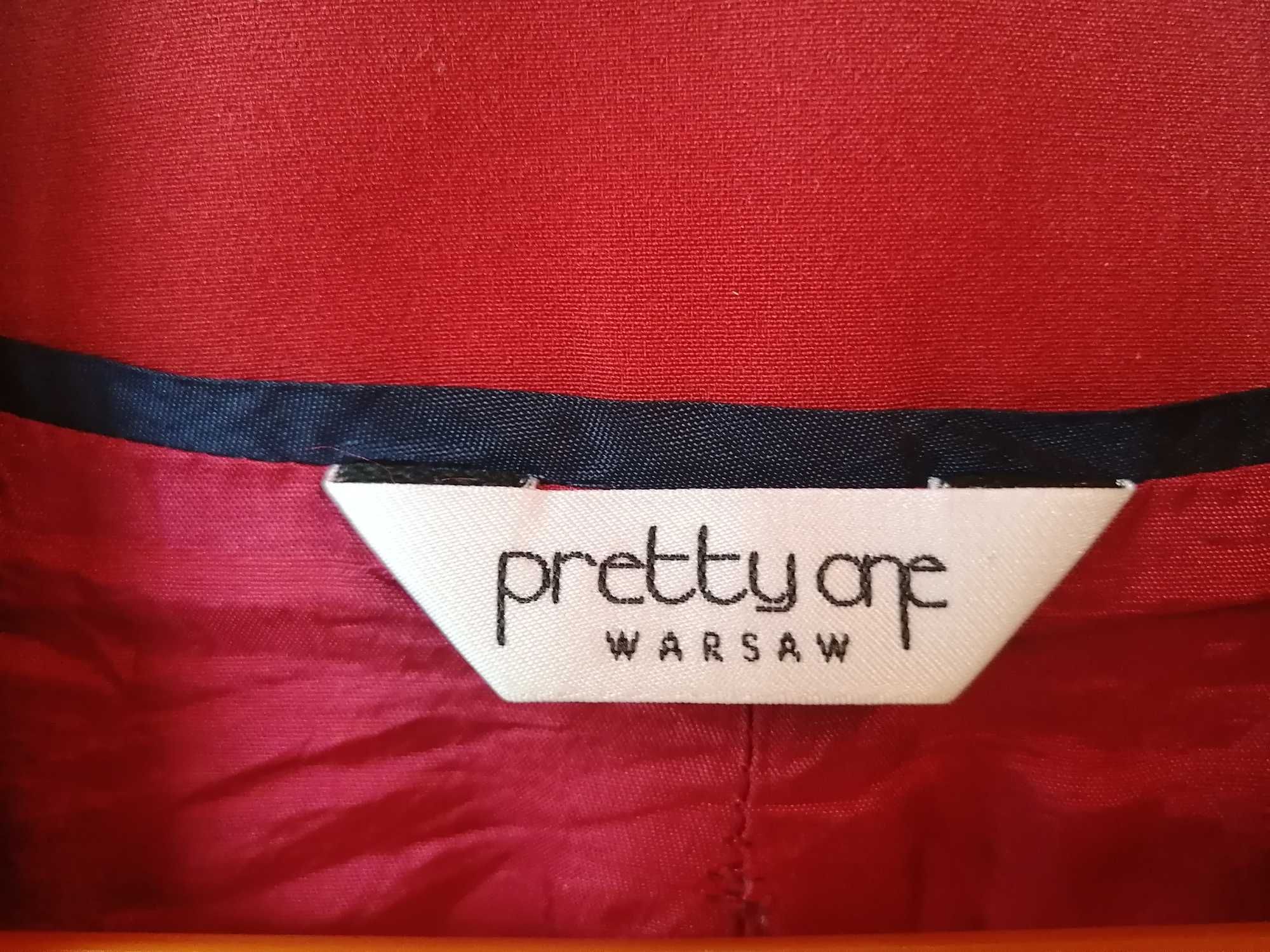 Marynarka, żakiet-PrettyOne Warsaw. BORDOWA. Stan bdb. 62% Bawełna.r.M