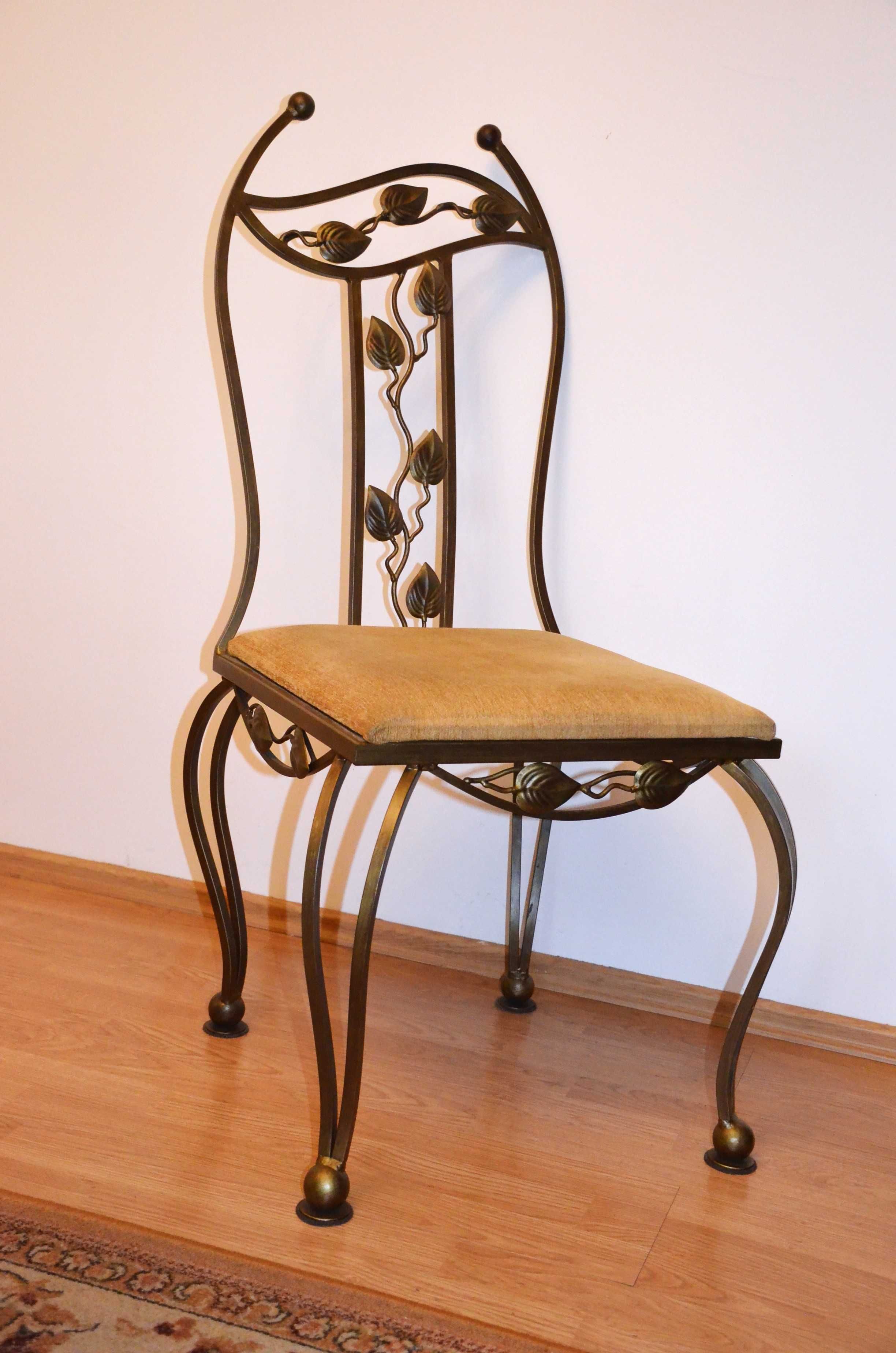 Krzesło kute, ciężkie 12,5kg, metaloplastyka, Włochy