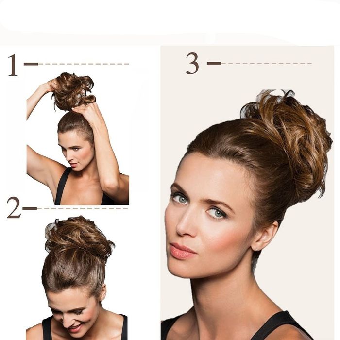 Treska do włosów duży kok włosy kręcone falowane dla kobiet blond