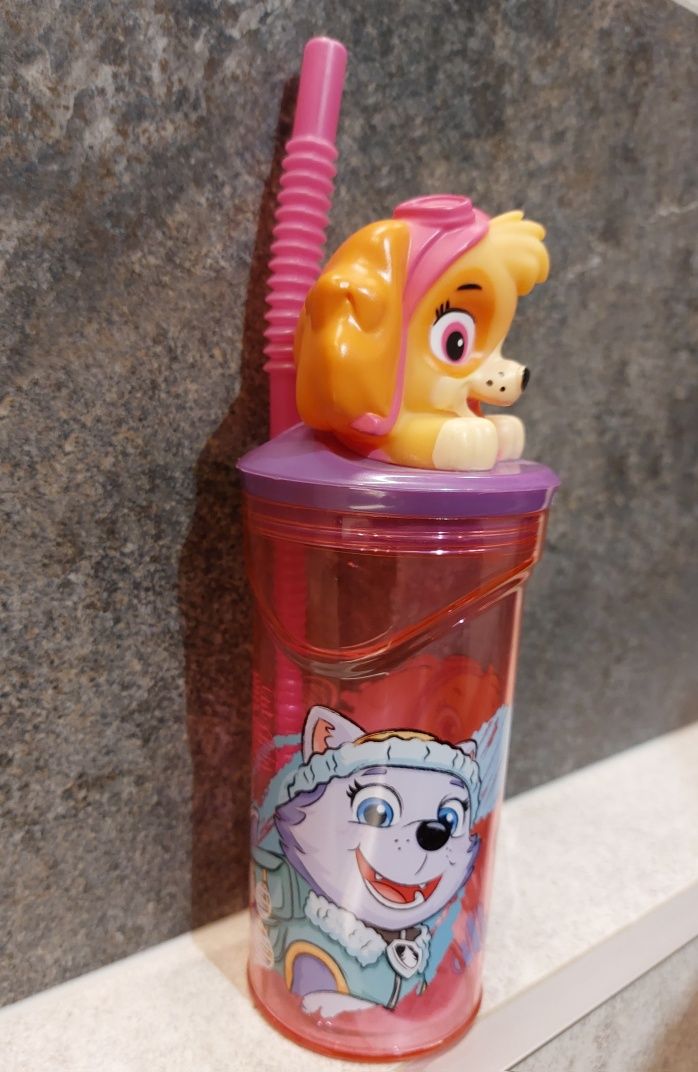 Psi Patrol Skay kubek z rurką 350 ml, nowy, plastikowy, na p