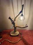 Rustykalne lampki nocne handmade unikalne rękodzieło drewniane vintage