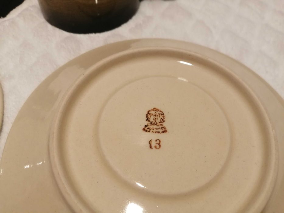 Filiżanka i spodek, zielonkawe „Tułowice” Made in Poland (Szkło)