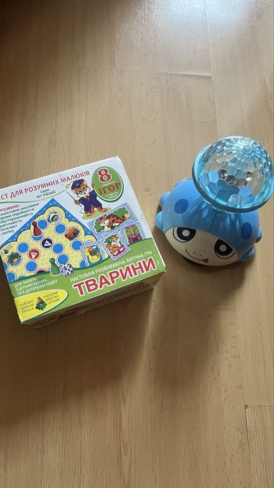 Настільна розвиваюча логічна гра Тварини та музичний диско-шар-жучок