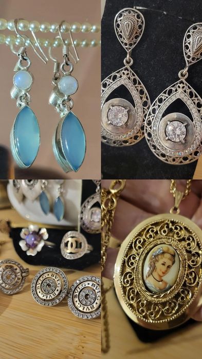 Срібні прикраси сережки/кульчики, колечка