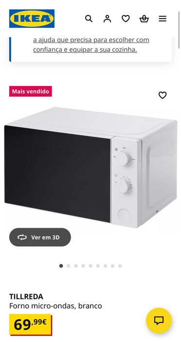 TILLREDA Forno micro-ondas, branco