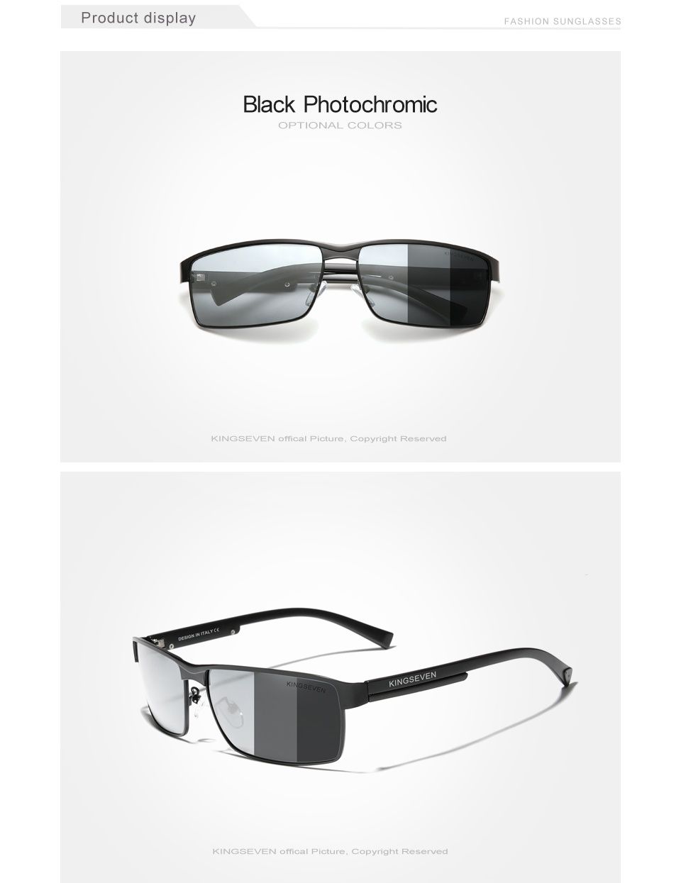 Okulary przeciwsłoneczne fotochromowe z filtrem UV-400 i polaryzacją