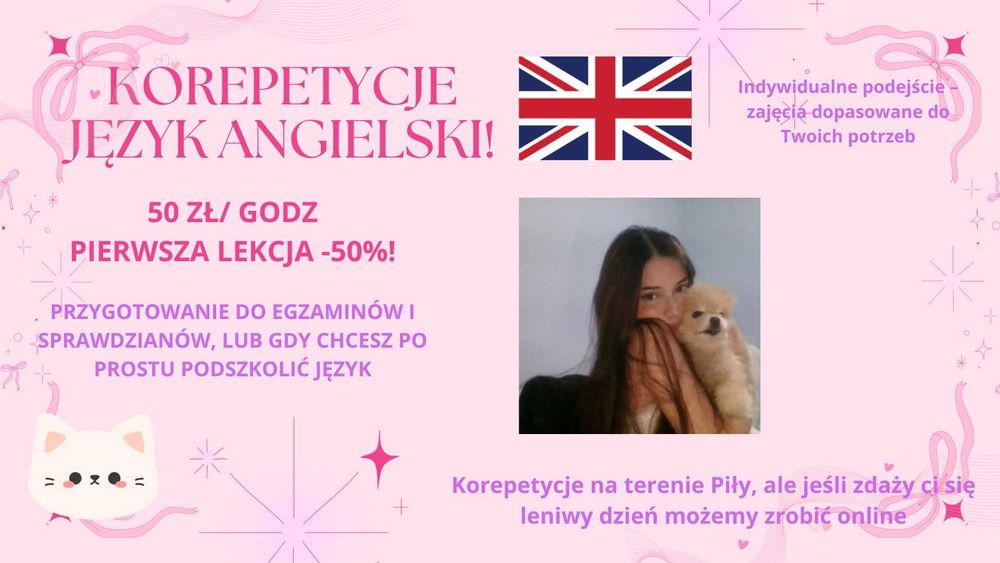 korepetycje j. angielski Piła/online - -50% na pierwsze zajęcia!
