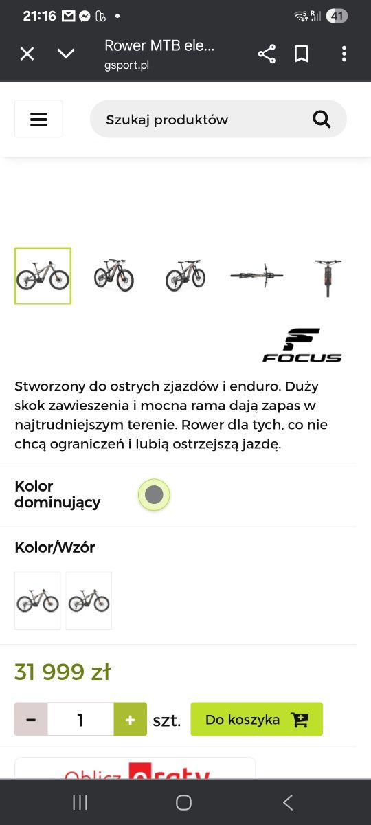 E bike fully Focus jam 2 6.8 tylko 700km gwarancja Rama M