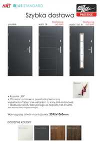 Drzwi stalowe KMT standard gr. 65mm, pełne wzór 14, 90i L/P od ręki !!