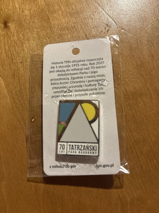 Nowa przypinka z okazji 70 lecia TPN Tatrzańskiego Parku Narodowego