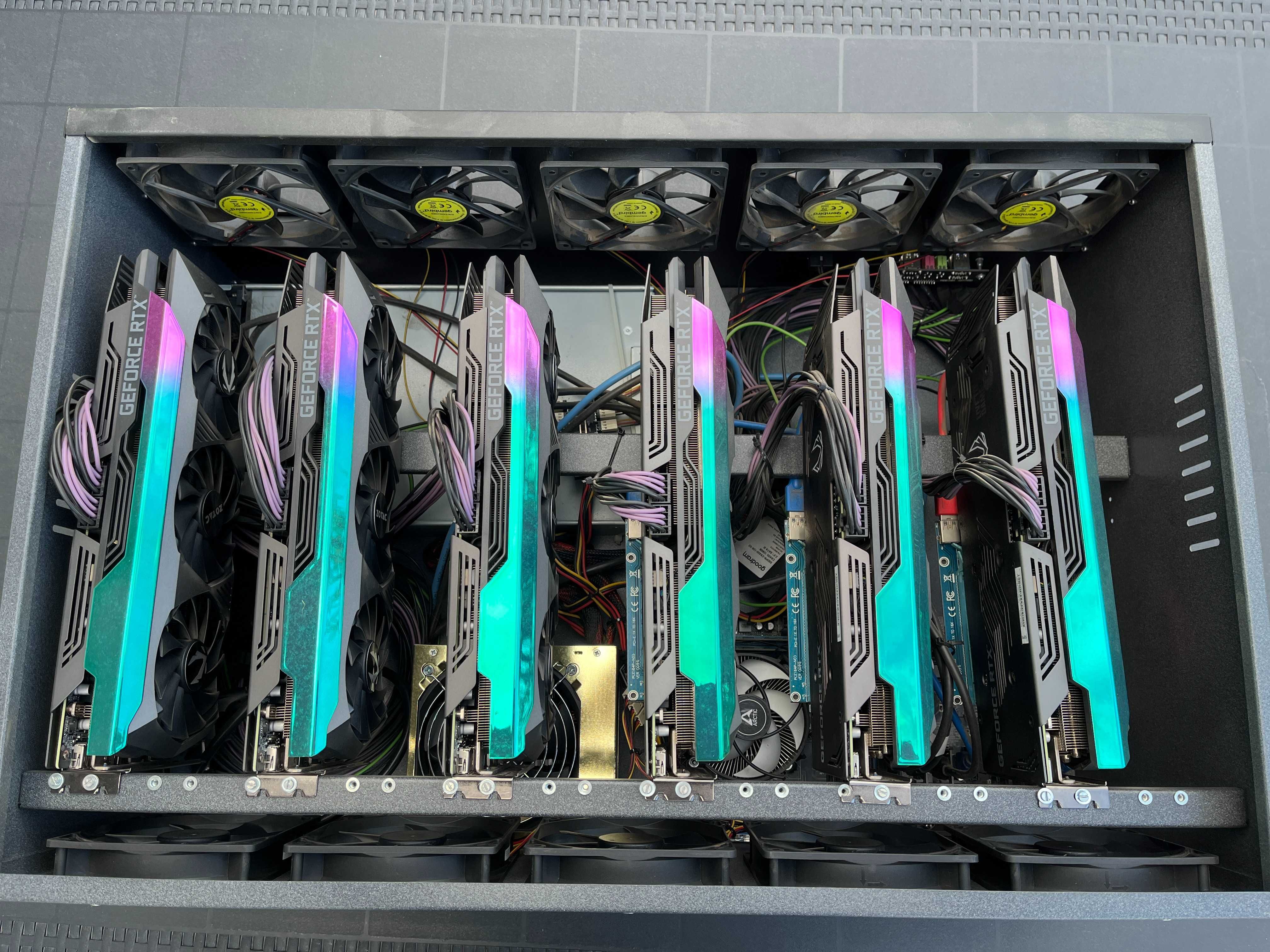 Koparka kryptowalut z 6x RTX 3070 Ti – gotowa do pracy!