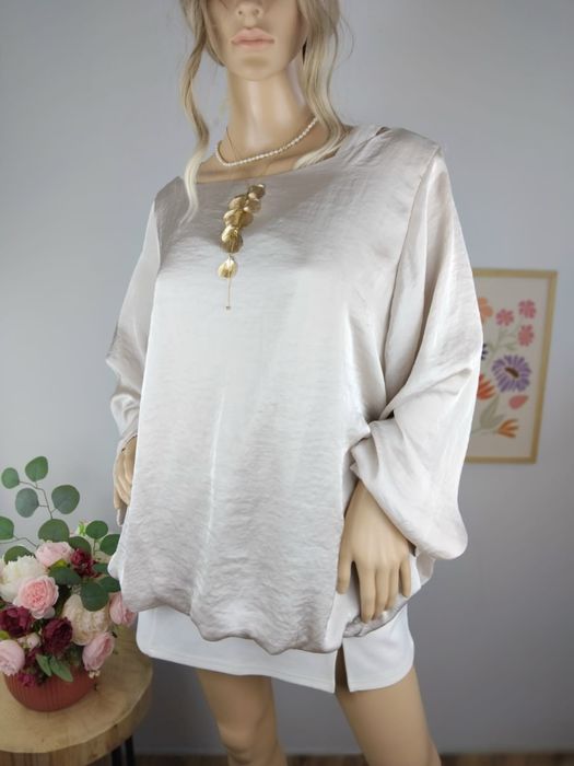 Wiskozowa koszula bluzka oversize jedwabna lejąca 100% wiskoza silk