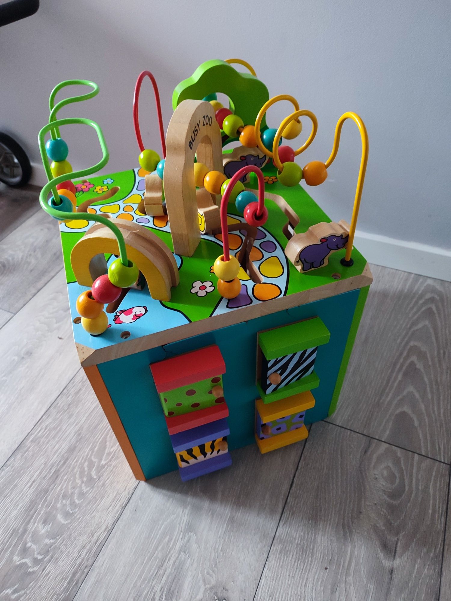 Drewniana kostka edukacyjna Zwierzęta zoo