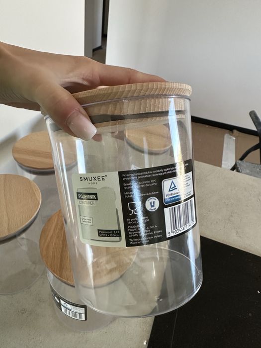 Pojemniki plastikowe do przechowywania 6 sztuk 1,2 l
