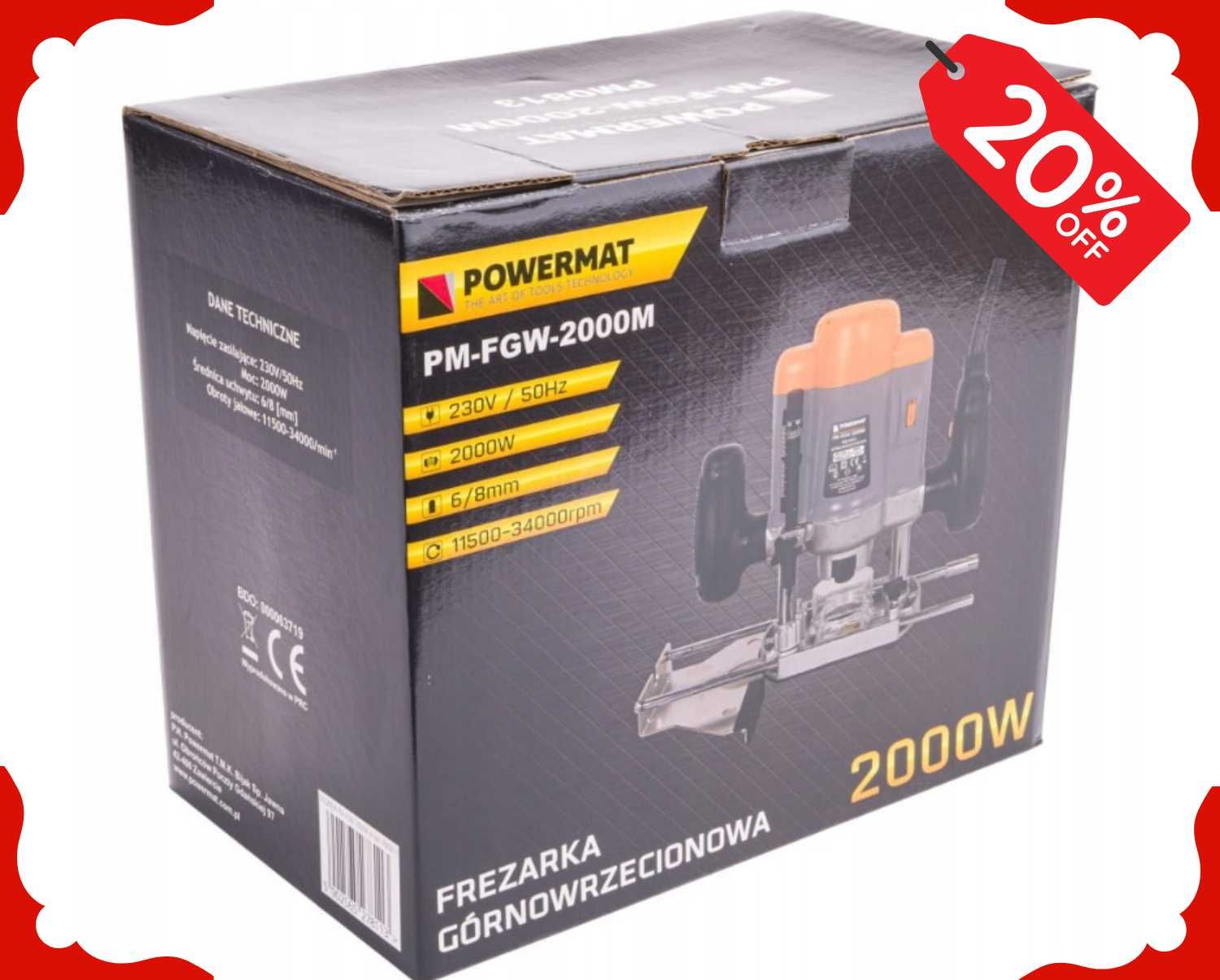 Nowa FREZARKA Górnowrzecionowa 2000W Wycinarka Powermat 6-8mm (-20%)