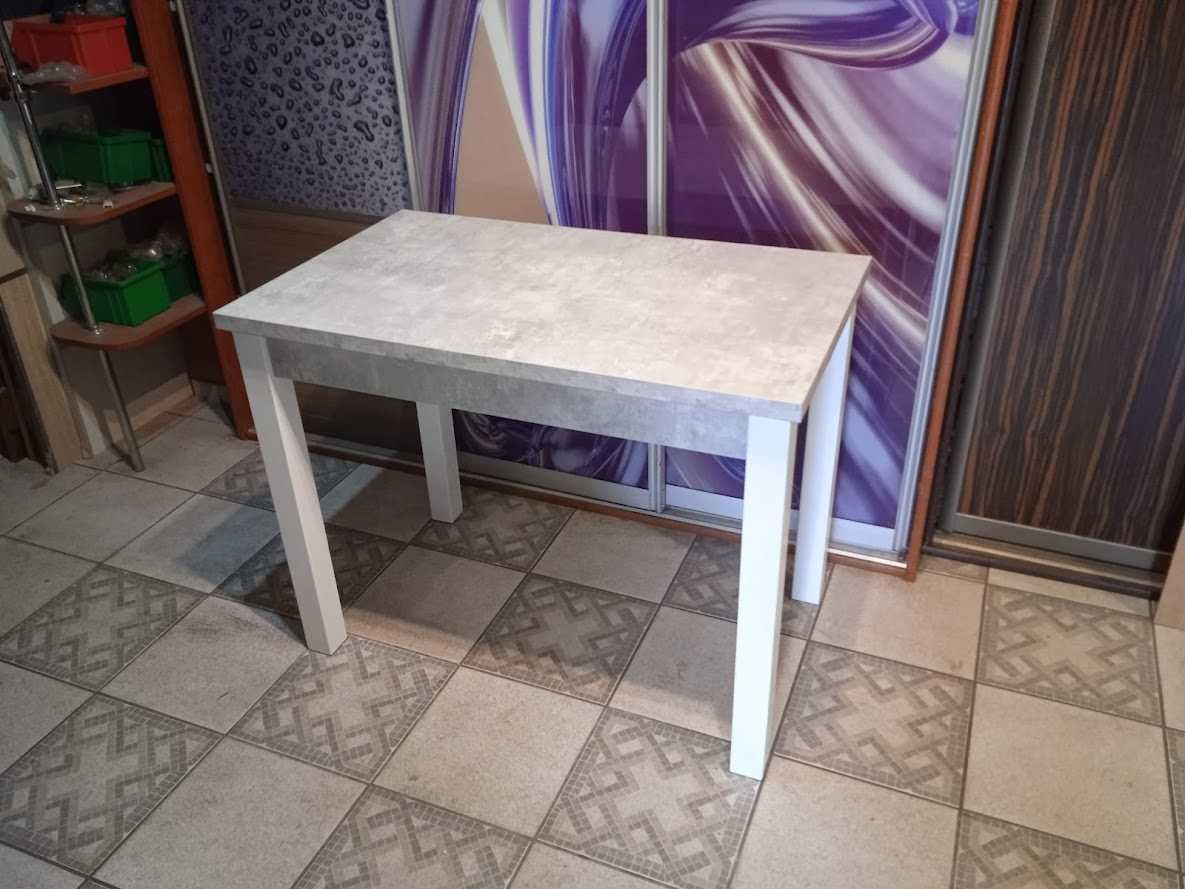 STÓŁ 90X60  blat3cm beton jasny  nogi białe inne wymiary kolory