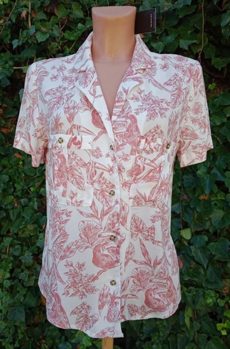 Elegancka bluzka damska z krótkim rękawem, rozmiar 36, Reserved