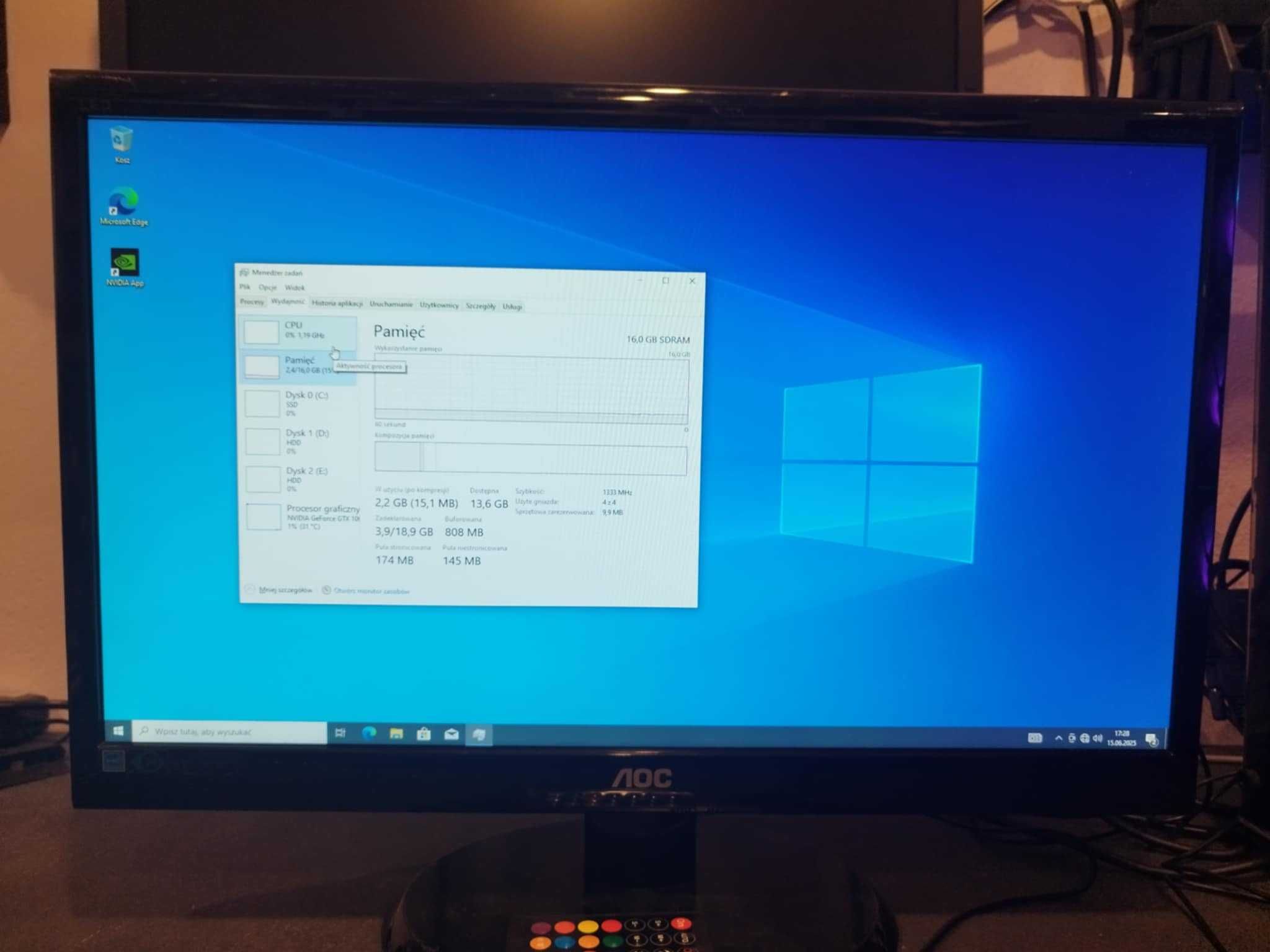 Komputer Gamingowy i7 + NVIDIA + RGB + Monitor + Klawiatura + Mysz