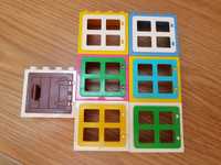 LEGO Duplo klocki różne 2x4 okna drzwi - zestaw 7 szt.