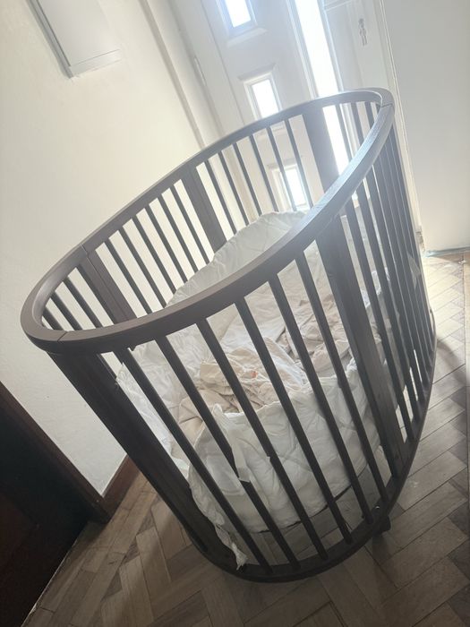 Stokke Sleepi Berço Oval + Colchão+roupa de cama