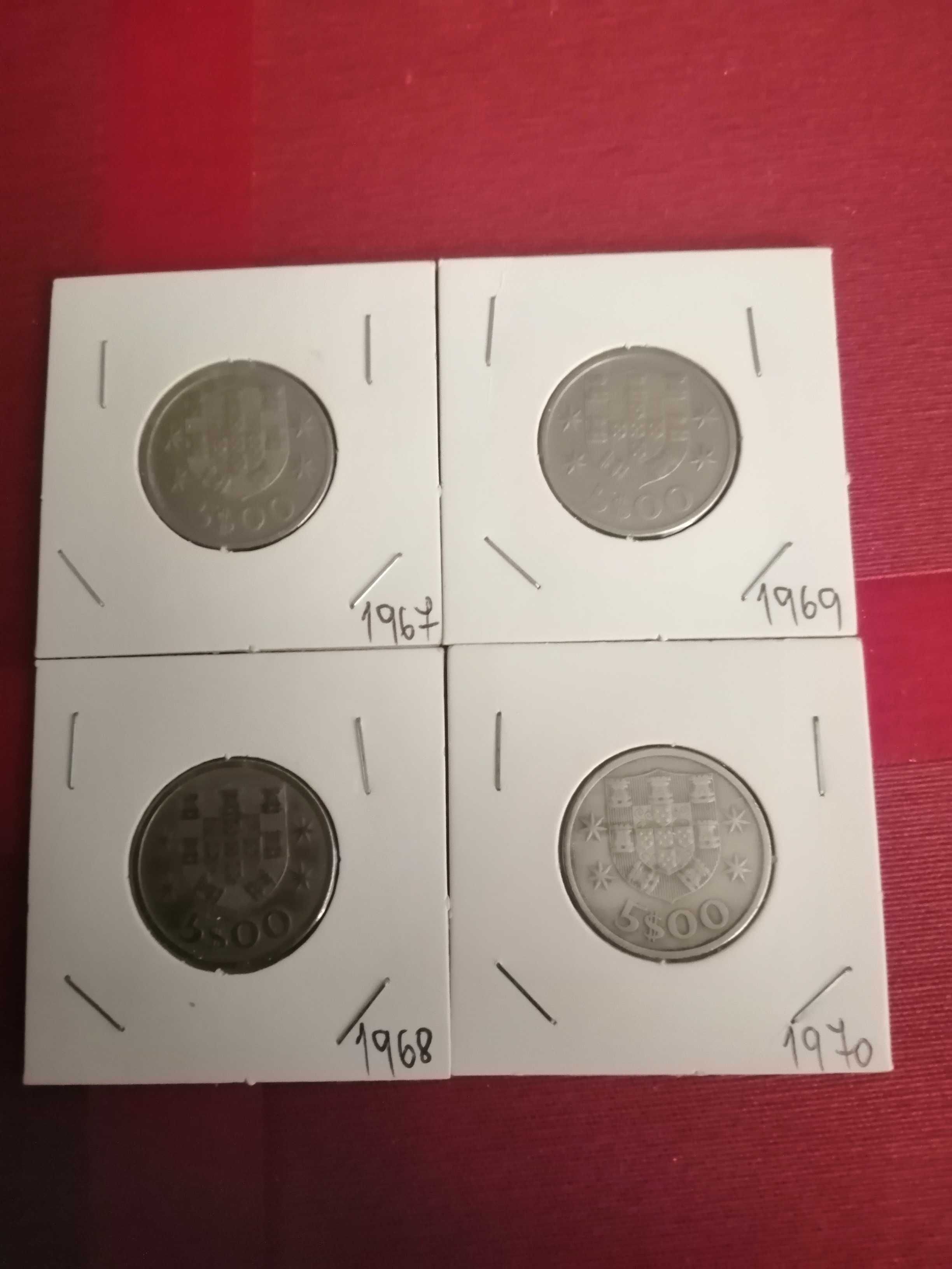 Colecção completa de 24 moedas de 5 escudos, em cupro níquel.