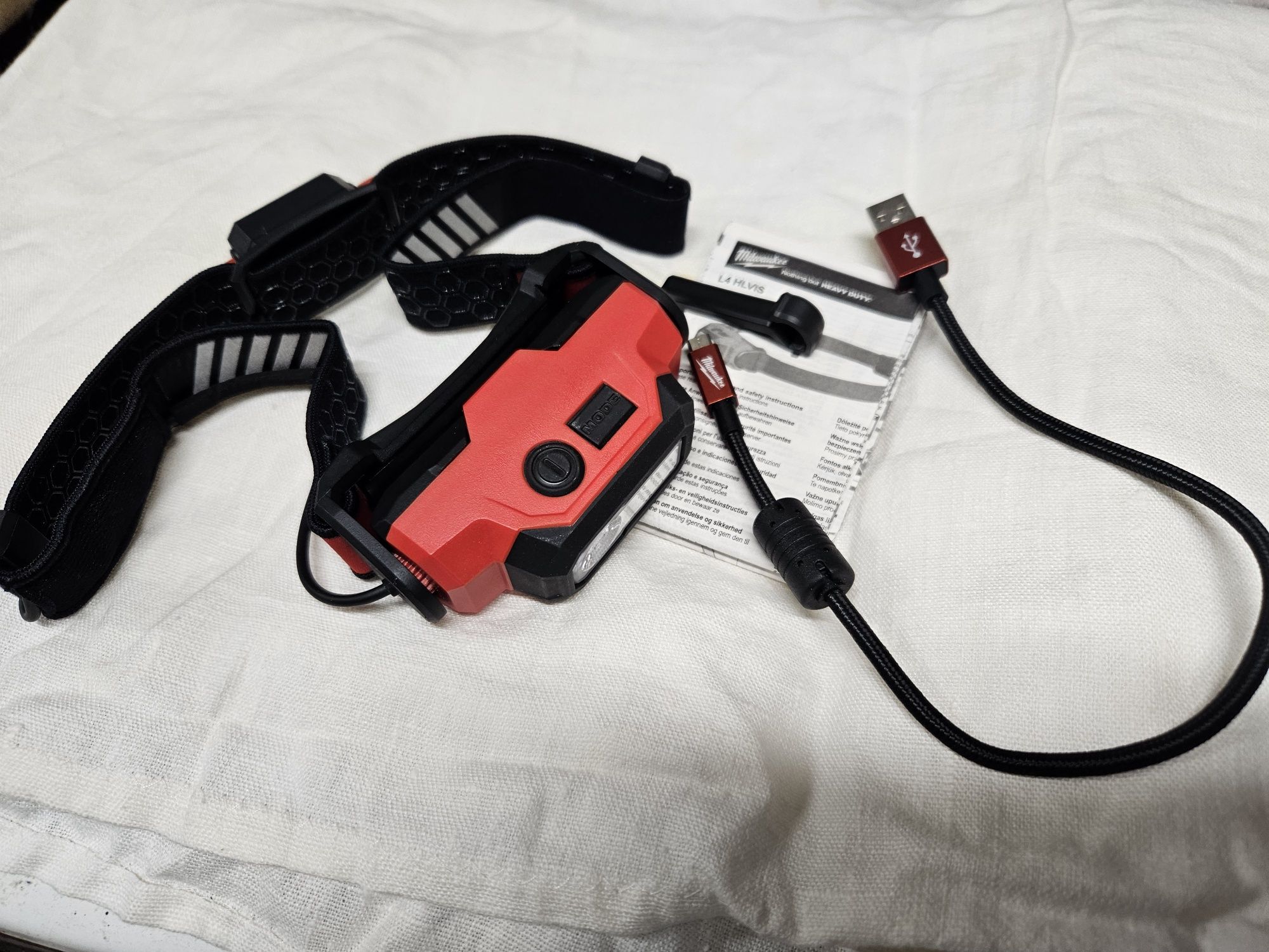 Akumulatorowa latarka-czołówka USB L4 HL-VIS NOWA