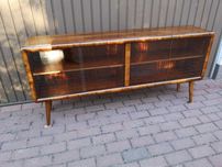 Komoda ART-DECO Niska RTV Orzech 156 Stara Antyk Po Renowacji.
