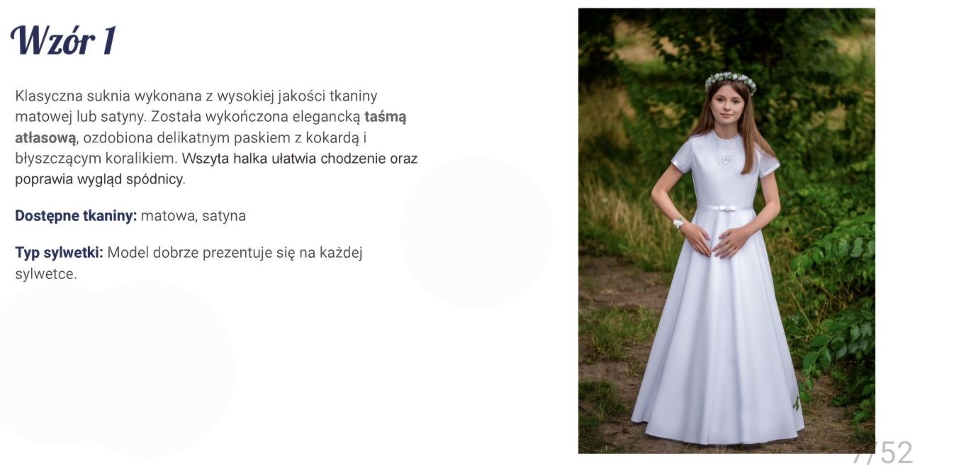 Sukienka komunijna  152cm