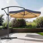 WYPRZEDAŻ Parasol ogrodowy z wysięgnikiem 350 cm + pokrowiec szary