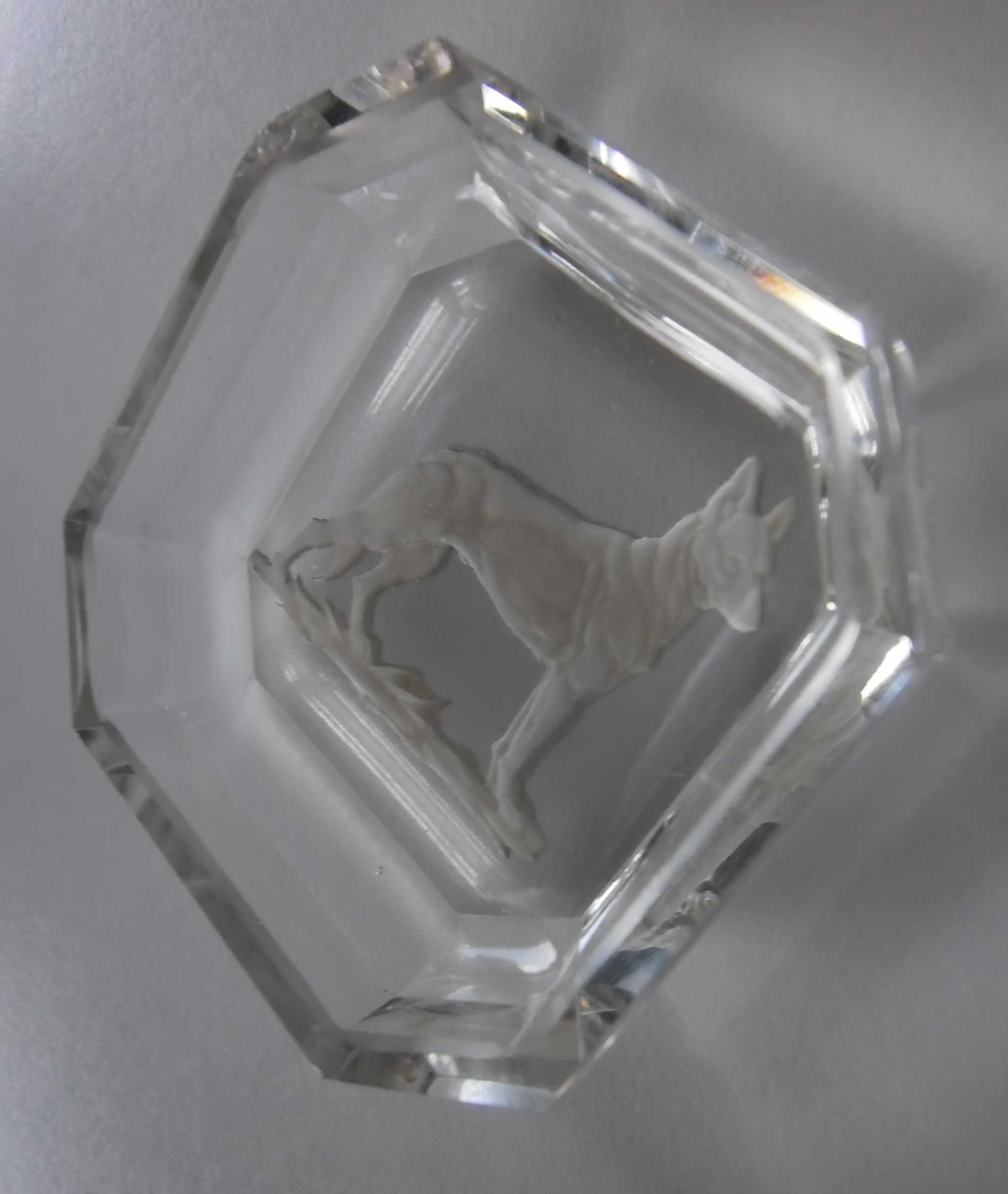 Séc XIX - RARO Especieiro em cristal da Boémia talhado e pantografado