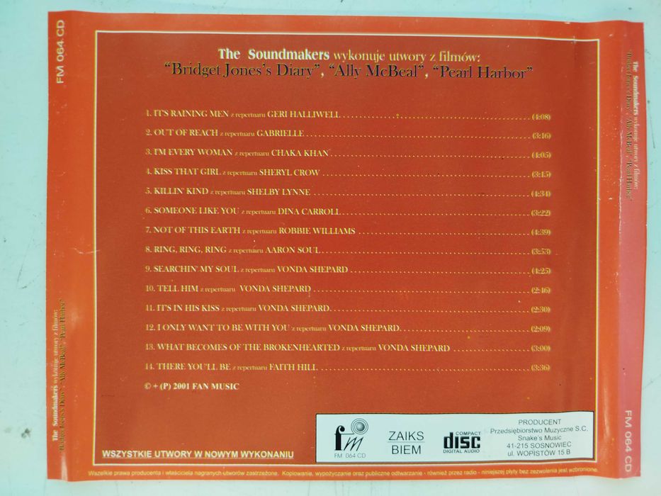 Ally McBeal & Bridget Jones Pearl Harbor Soundmakers muzyka filmowa