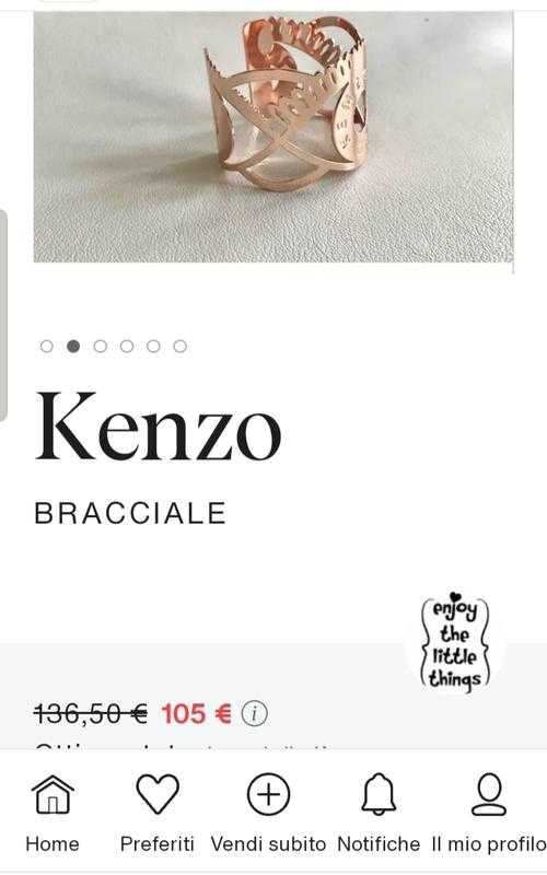 Брендовий браслет Kenzo, позолота, ідеальний