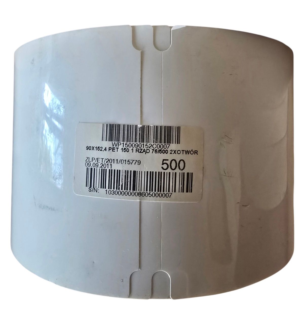 Rolka etykiet termotransferowych 90x162,4 mm – 500 szt. – PET 150