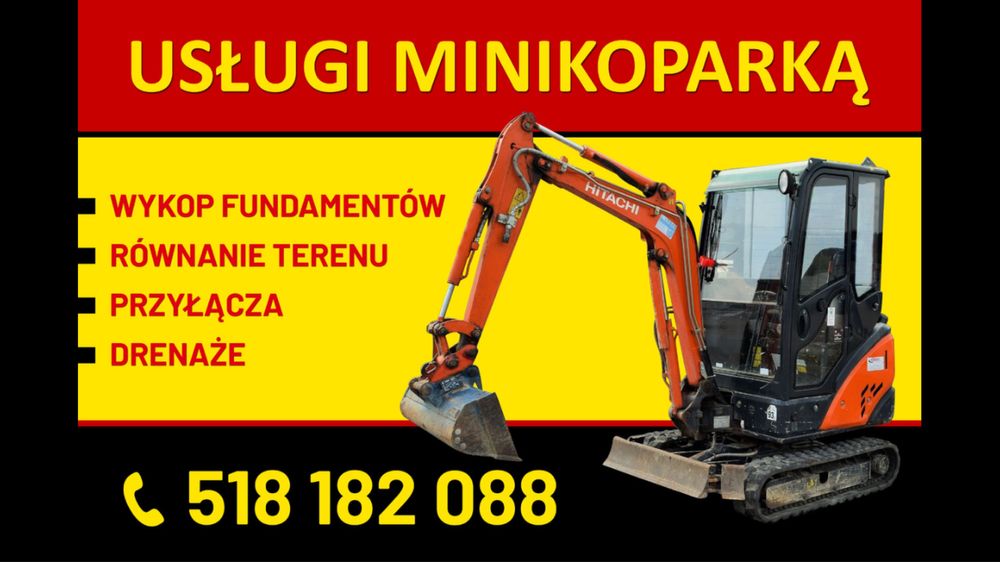 Usługi Minikoparką, wywrotką 3,5t