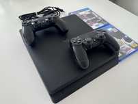 Konsola playstation 4 slim 1Tb + dwa pady + dwie gry