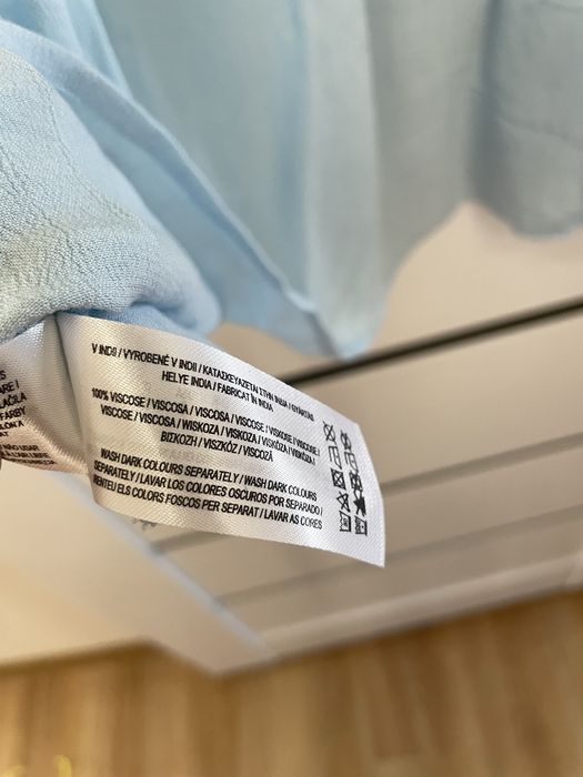 Letnia zwiewna niebieska sukienka rozmiar M 100% wiskoza