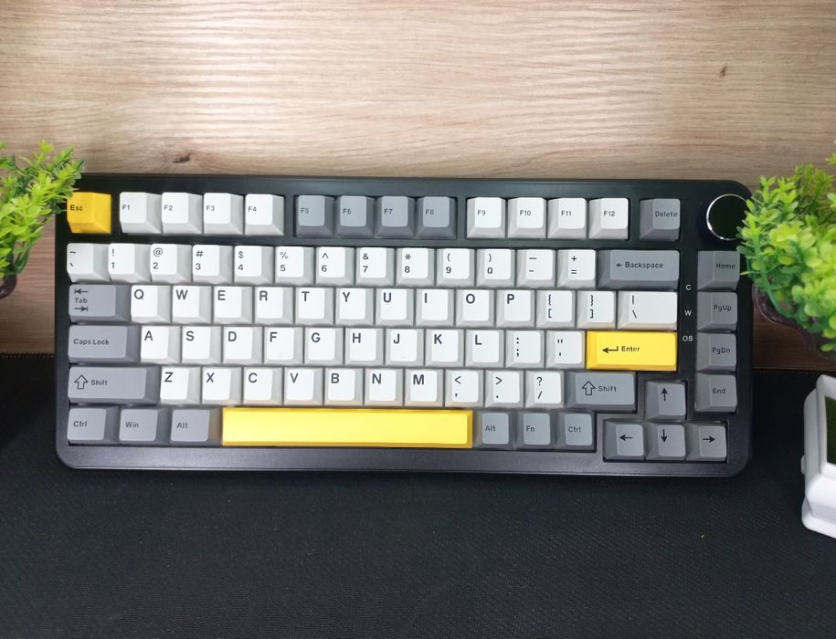 НОВА Клавіатура Ajazz Ak820 Max | Hot Swap | Grey - Yellow