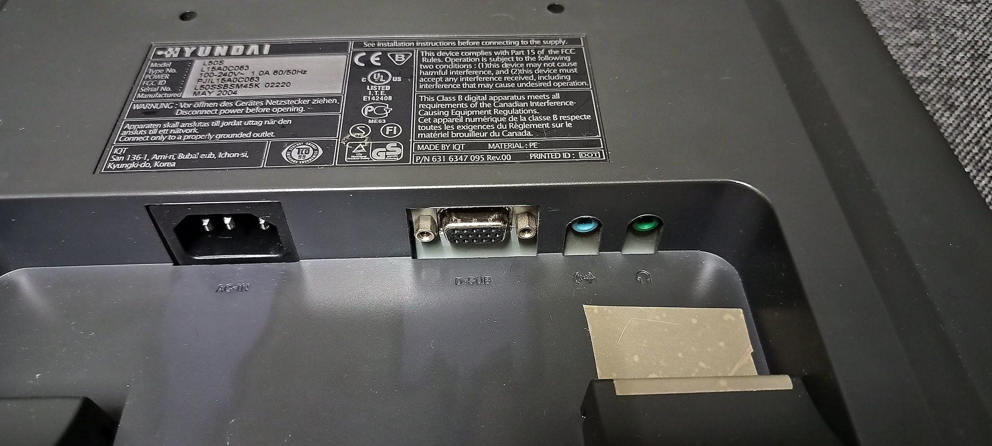 Monitor LCD Hyundai L50S 15" 15 cali wbudowane głośniki