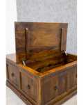 ART DECO_Meble kolonialne. Stolik kawowy 90 x 90 skrzyniowy Walnut.