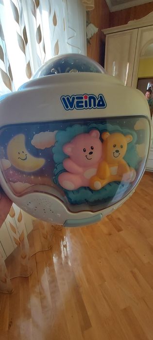 Нічний світильник нічник з проектором Weina "Двійнята Тедді"