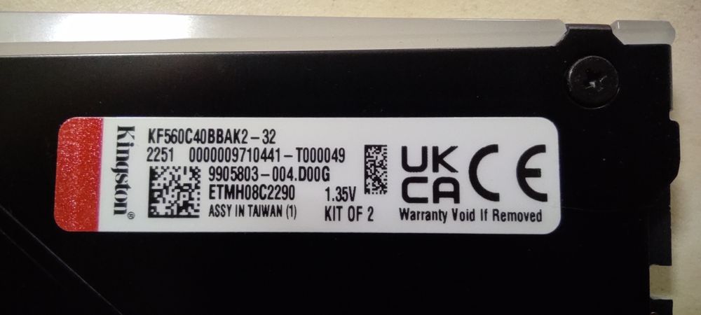 ОЗУ Kingston DDR5 32GB (2x16GB) 6000Mhz FURY Beast RGB Black